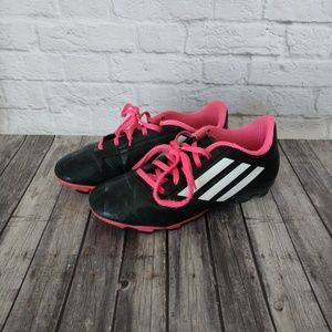 Pink and Black Adidas Soccer Cleats